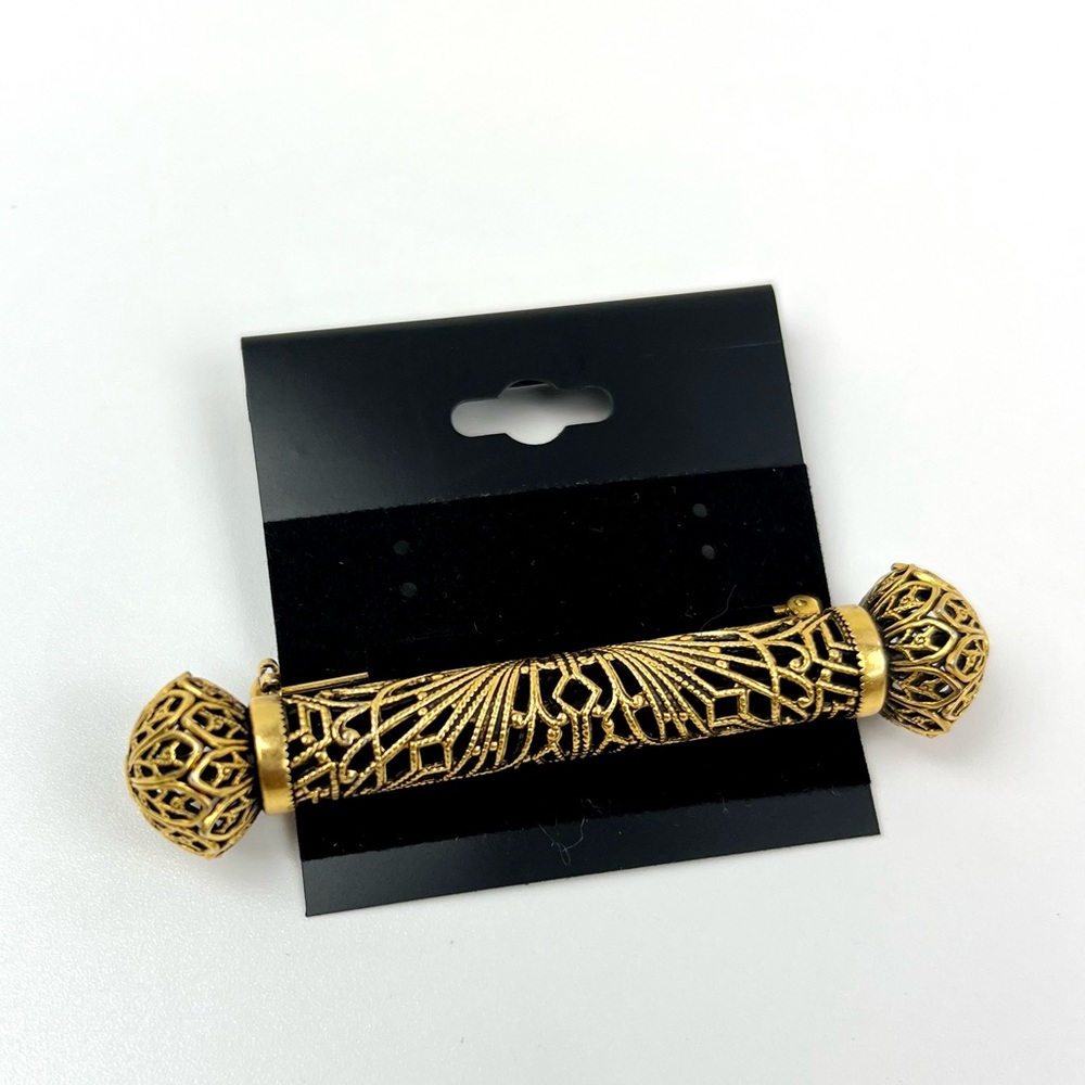 Vintage - Gold Round Bar Brooch Pin
